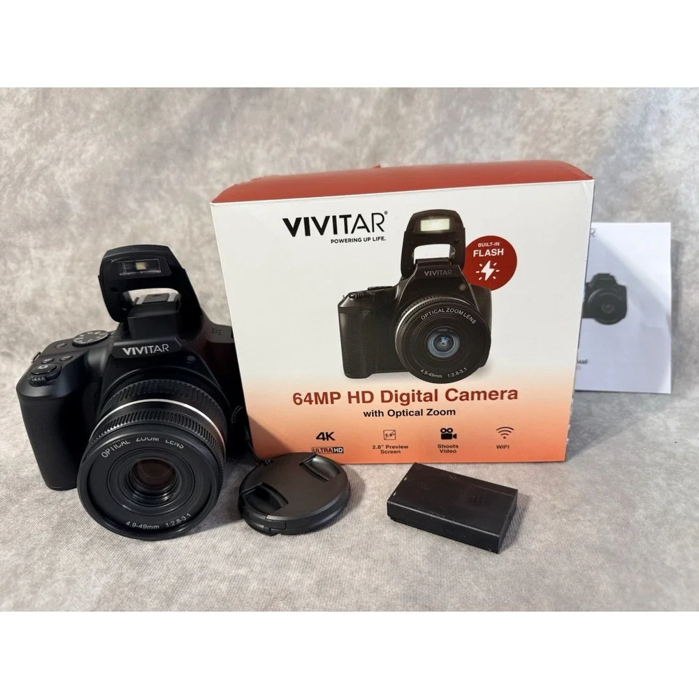 Vivitar - 4K (2160) Video Hybrid Optical Zoom Bridge Camera with Lens - Black